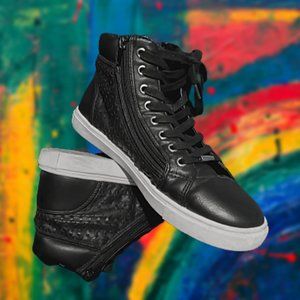 Steve Madden Black High Top Sneakers- Sz 8.5